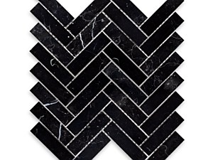 Negro Marquina Marble Herringbone 1 X 4 Polished or Honed